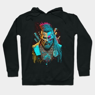 Neon Cyberpunk Viking - V1.13 Hoodie